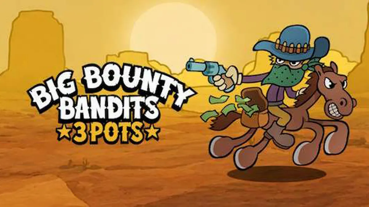 Cena de ação do jogo Big Bounty Bandits: 3 Pots com elementos de Velho Oeste