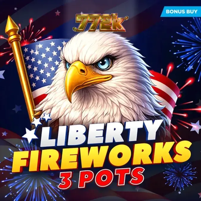 Interface vibrante do slot Liberty Fireworks 3 Pots com fogos de artifício